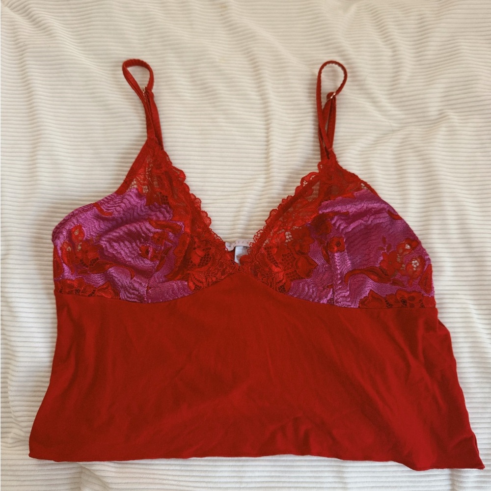 Savage X Fenty Scarlet and Violet Lace Top